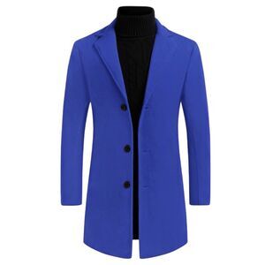 Trench Coat Slim Fit Winter Notched Lapel Single Breasted Long Jacket Overcoat